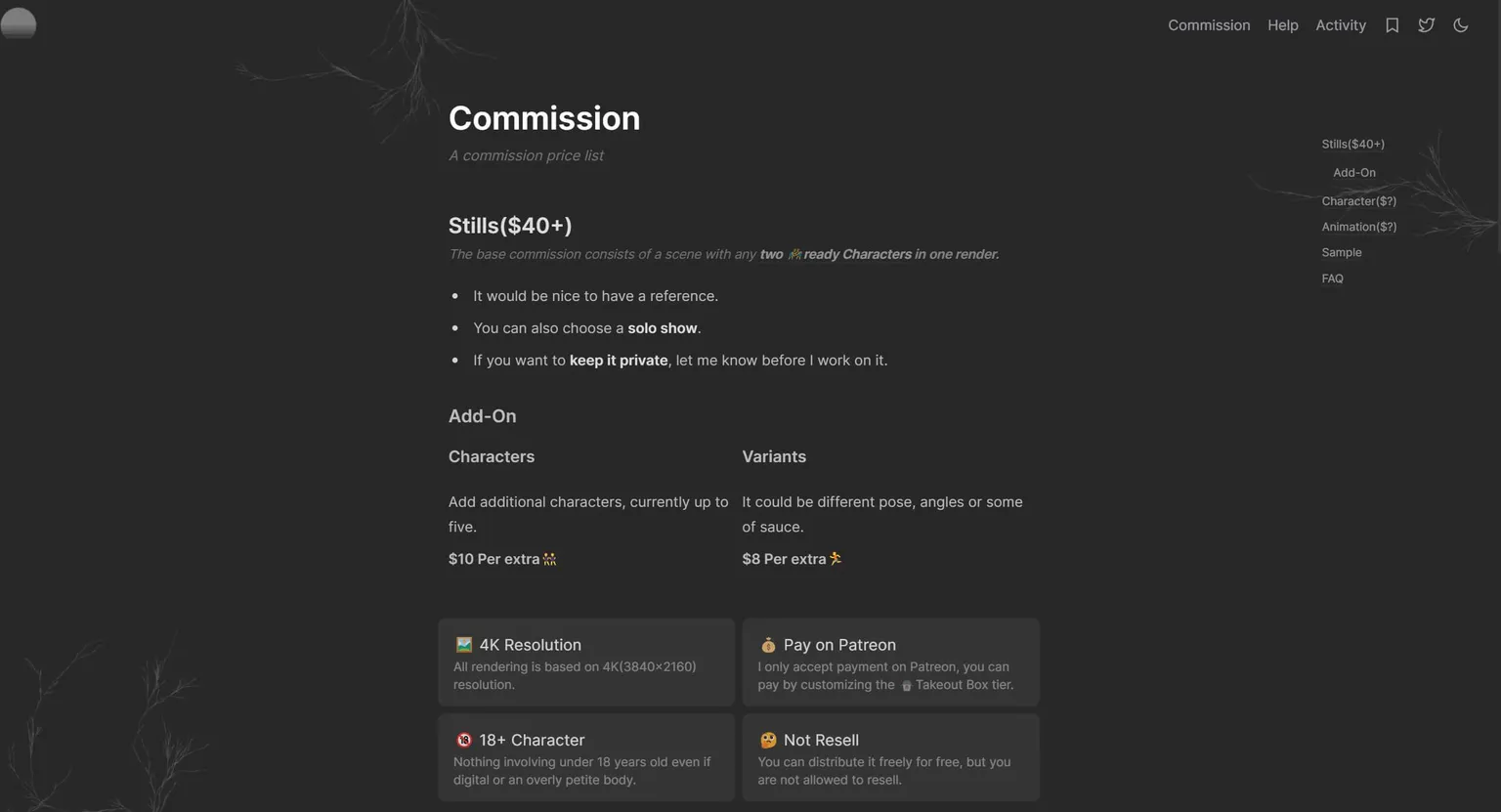 Commission Page