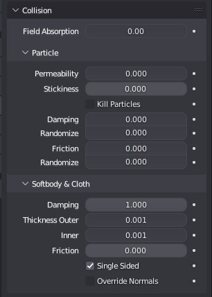Collision Simulate Settings